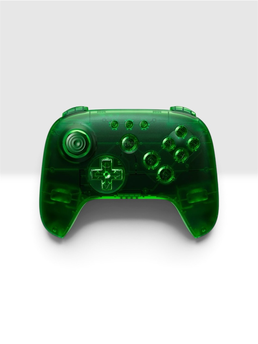 8BitDo 64 Bluetooth Controller in a translucent jungle green